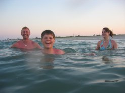 Ed, Sean, and Kristin in the Atlantic Ocean