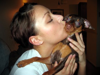 Raychel and her puppy