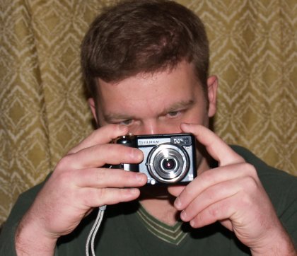 Bo checking out his viewfinder
