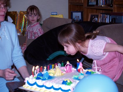 Blowing out the candles