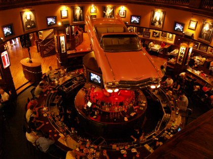 The bar at the Hard Rock Cafe