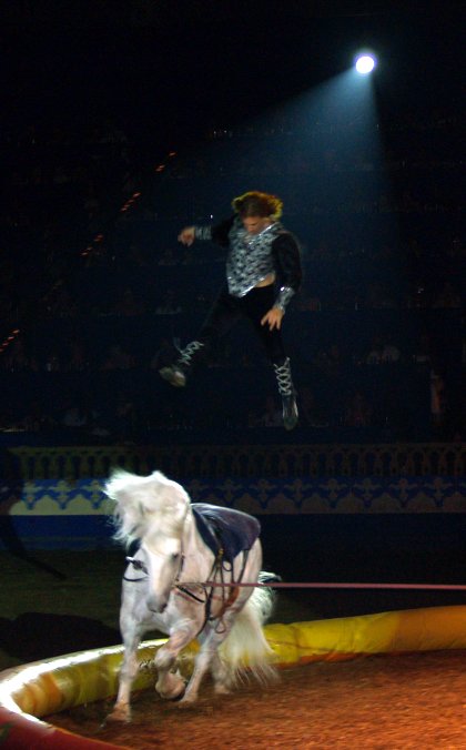 Jumping off the horse