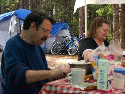 Mom and Dad having breakfast