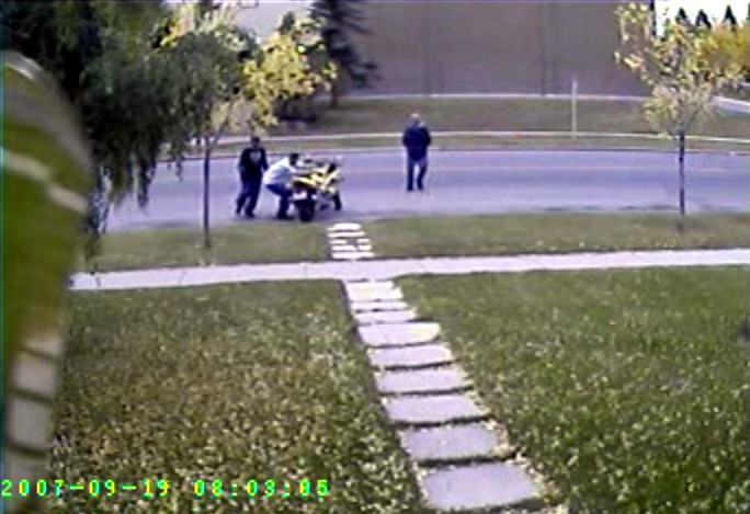 Motorcycle tipping caught on tape