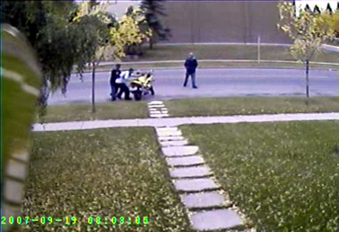 Motorcycle tipping caught on tape