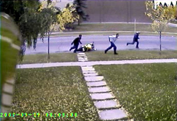 Motorcycle tipping caught on tape
