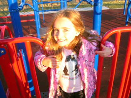 Playing at the park on one of the last nice days of '08