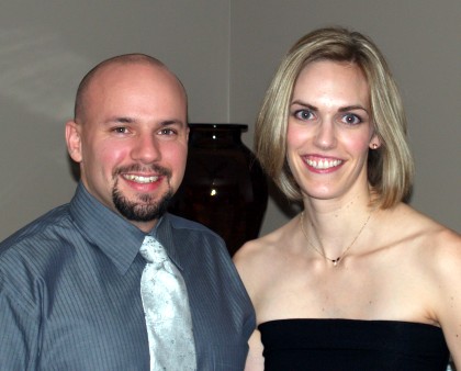 John and Kristi getting ready to go to a Christmas party
