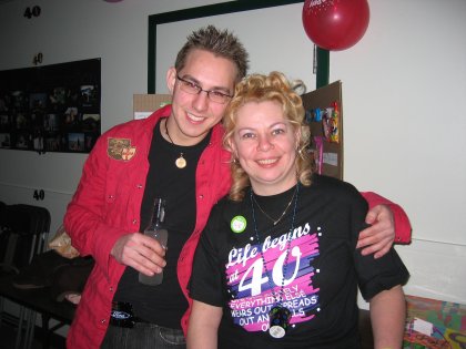 Birthday girl and son