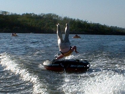 Bo falling off the RAID tube