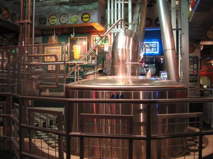The beer served at The Pike is all brewed [right there in the store.]