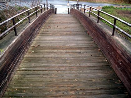 A wooden bridge