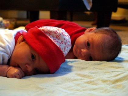 Babies enjoying tummy time