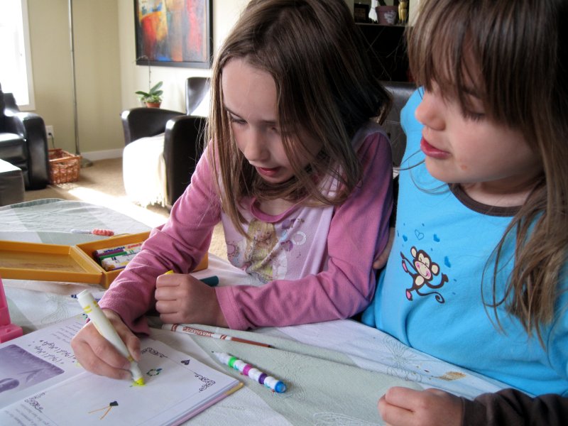 Girls coloring