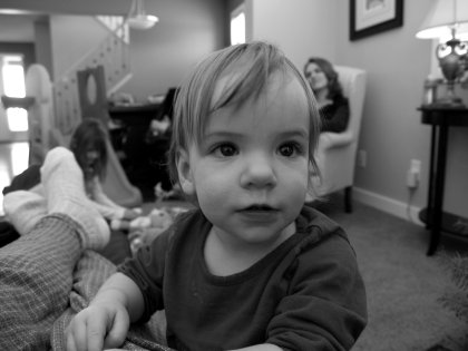 My daughter in black and white
