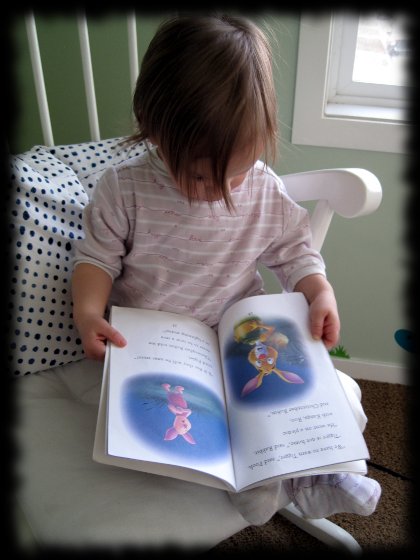 A book worm in the making.