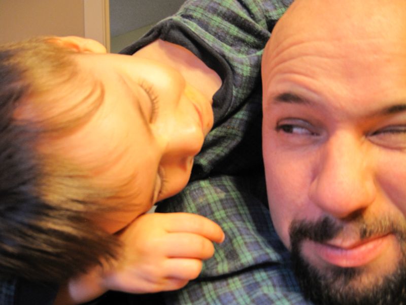A Father-Son tradition: The Shoulder Ride