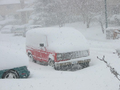 My Van under a foot of snow