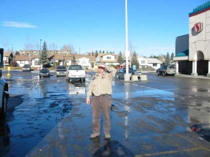 John staninding in the
sun on a warm day in January